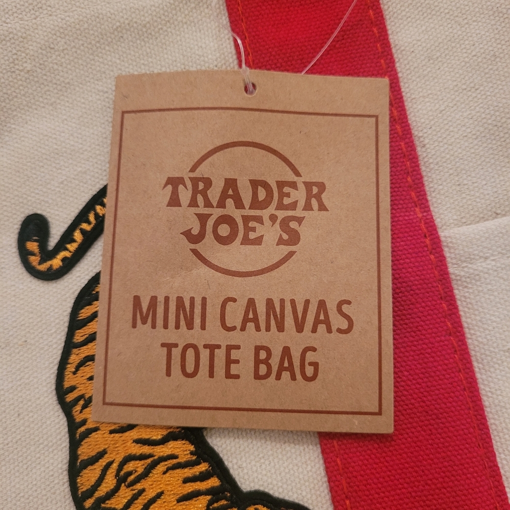 Trader Joes Mini Bag w/Tiger Rose Embellishments - Picture 4 of 5